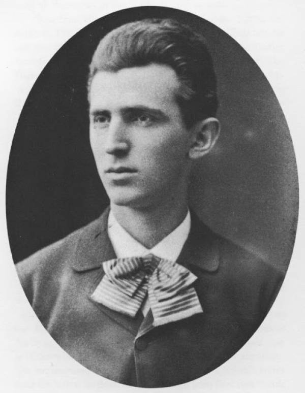 Nikola Tesla vo veku 23 rokov, približne 1879