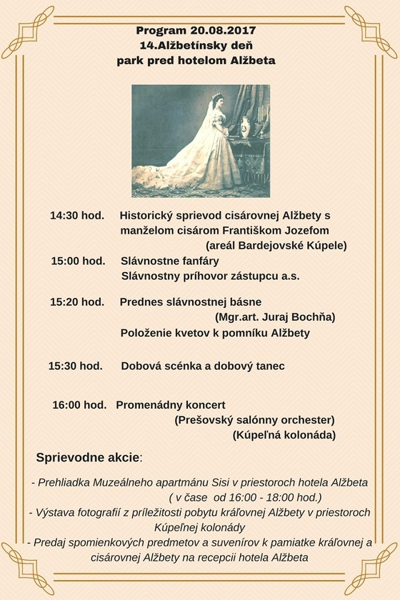 Alžbetínsky deň, Bardejovské Kúpele, PROGRAM