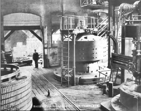 Elektráreň Adams počas výstavby v roku 1895