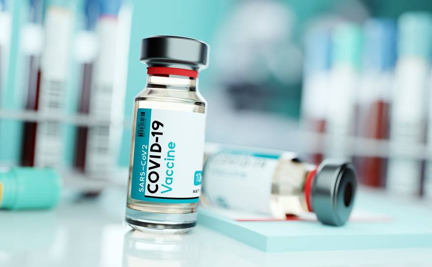 Vial Of Covid-19 Vaccine In A Medical Research Lab