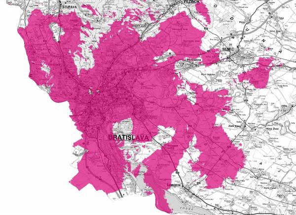 Mapa pokrytia 5G Telekom