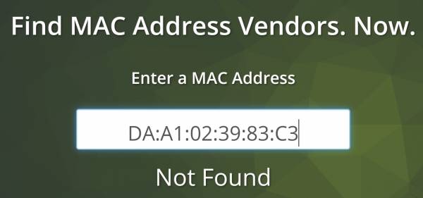 MAC Not found