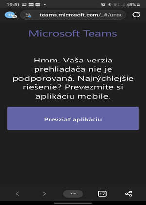 Ms Teams, appka v mobile